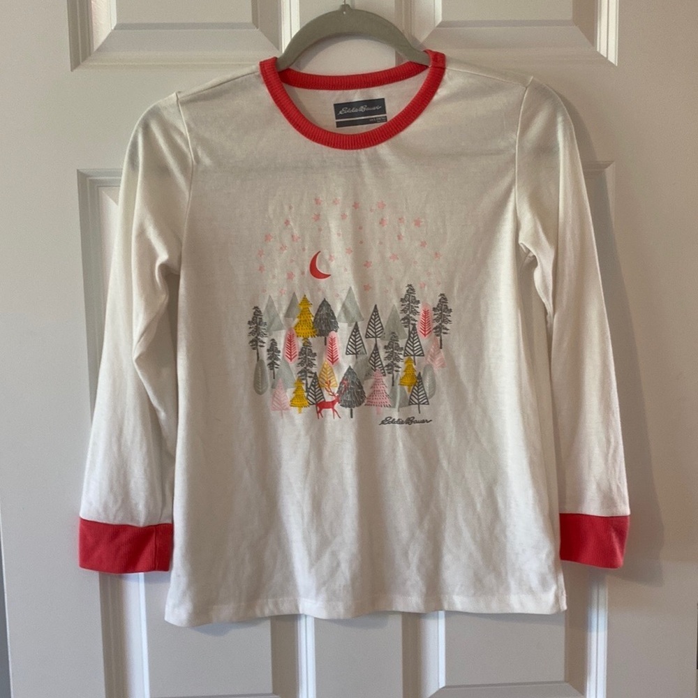 Eddie Bauer Girls‎ Winter Scene Long Sleeve Shirt - Large 14/16